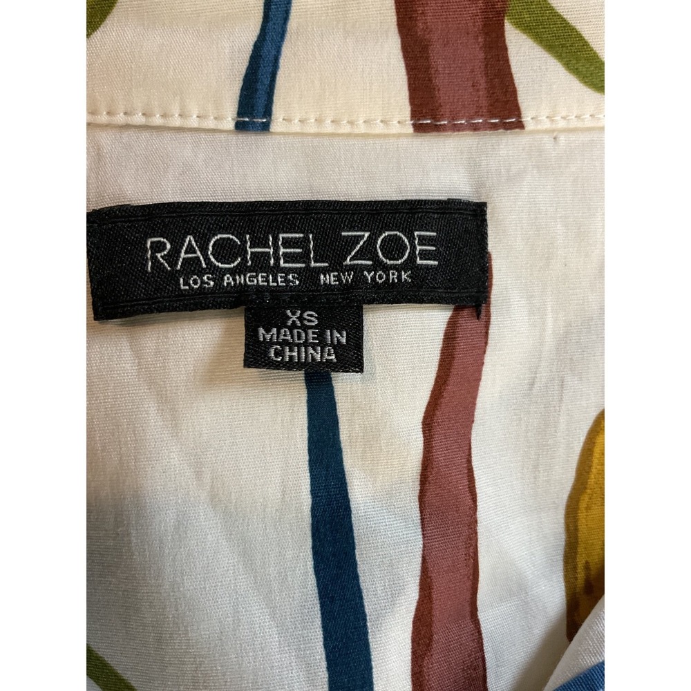 Rachel Zoe Abstract Print Midi Dress Shirt Dress Womens Casual - Picture 11 of 13